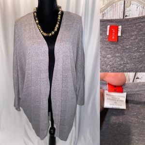 🎈Josie Natori Open front Cardigan Gray Sz:XL EUC